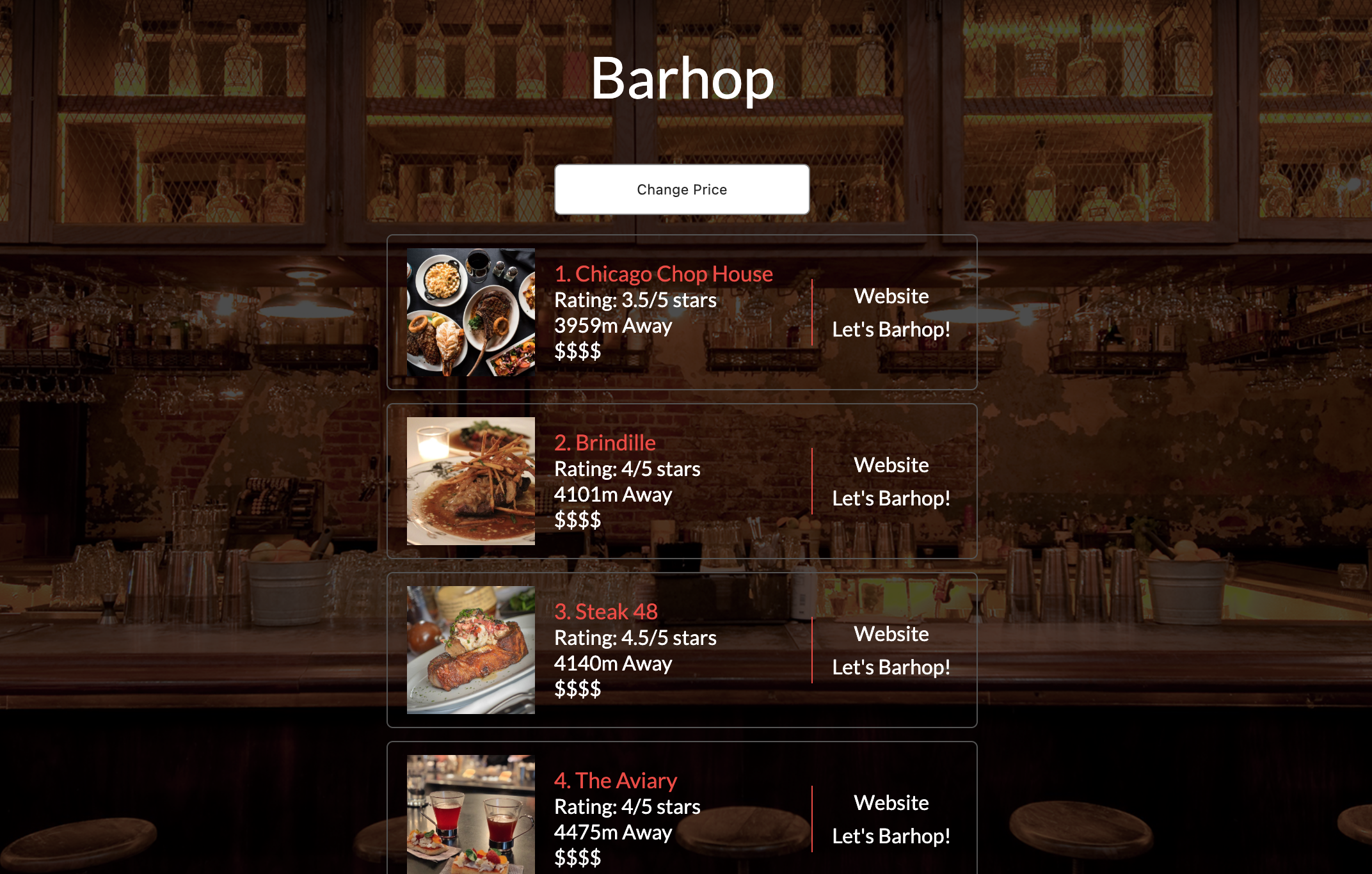 BarHop Project Screenshot