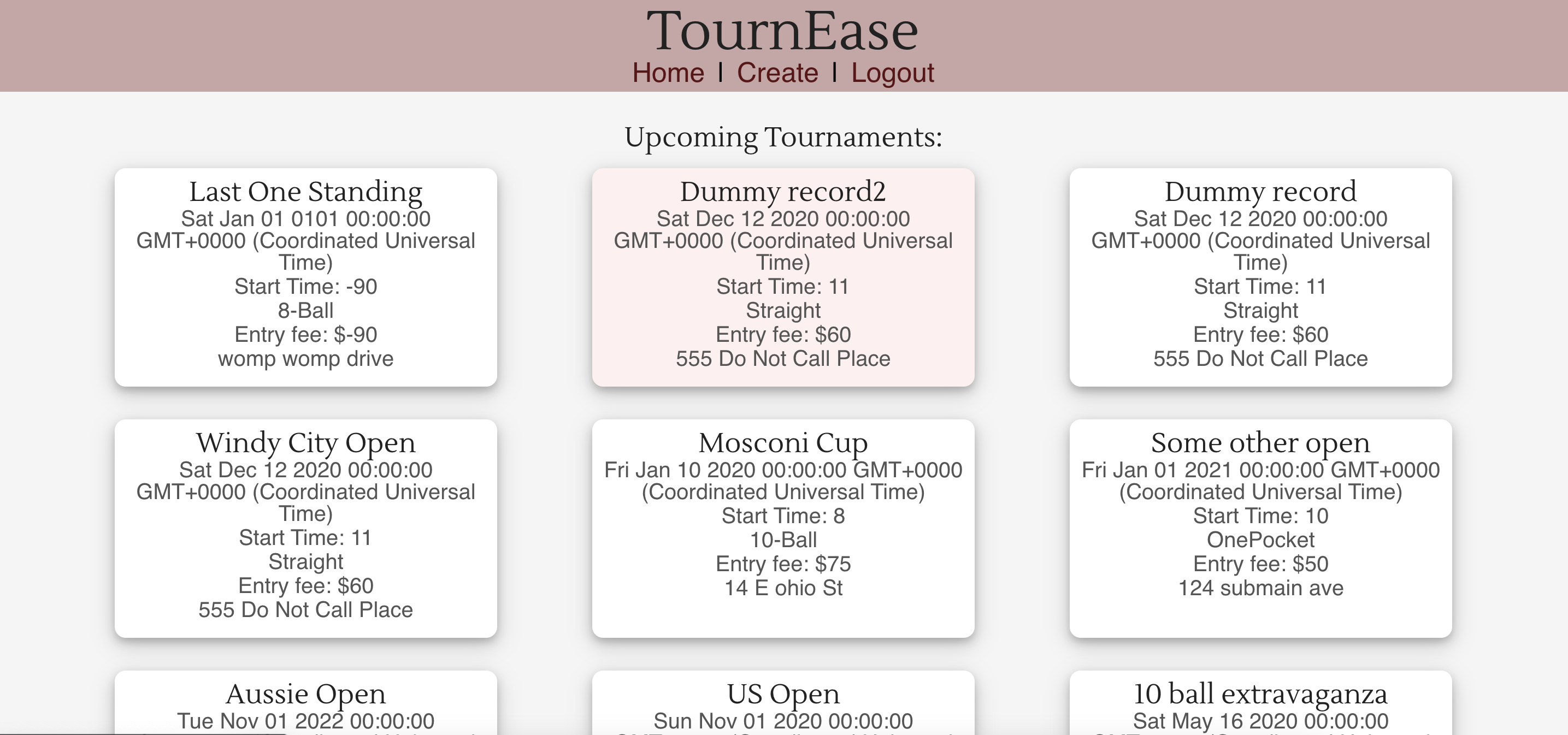TournEase Project Screenshot